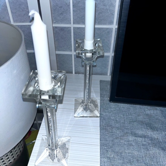 SILVER SPARKLE CANDLE HOLDERS - Picture 7 of 7